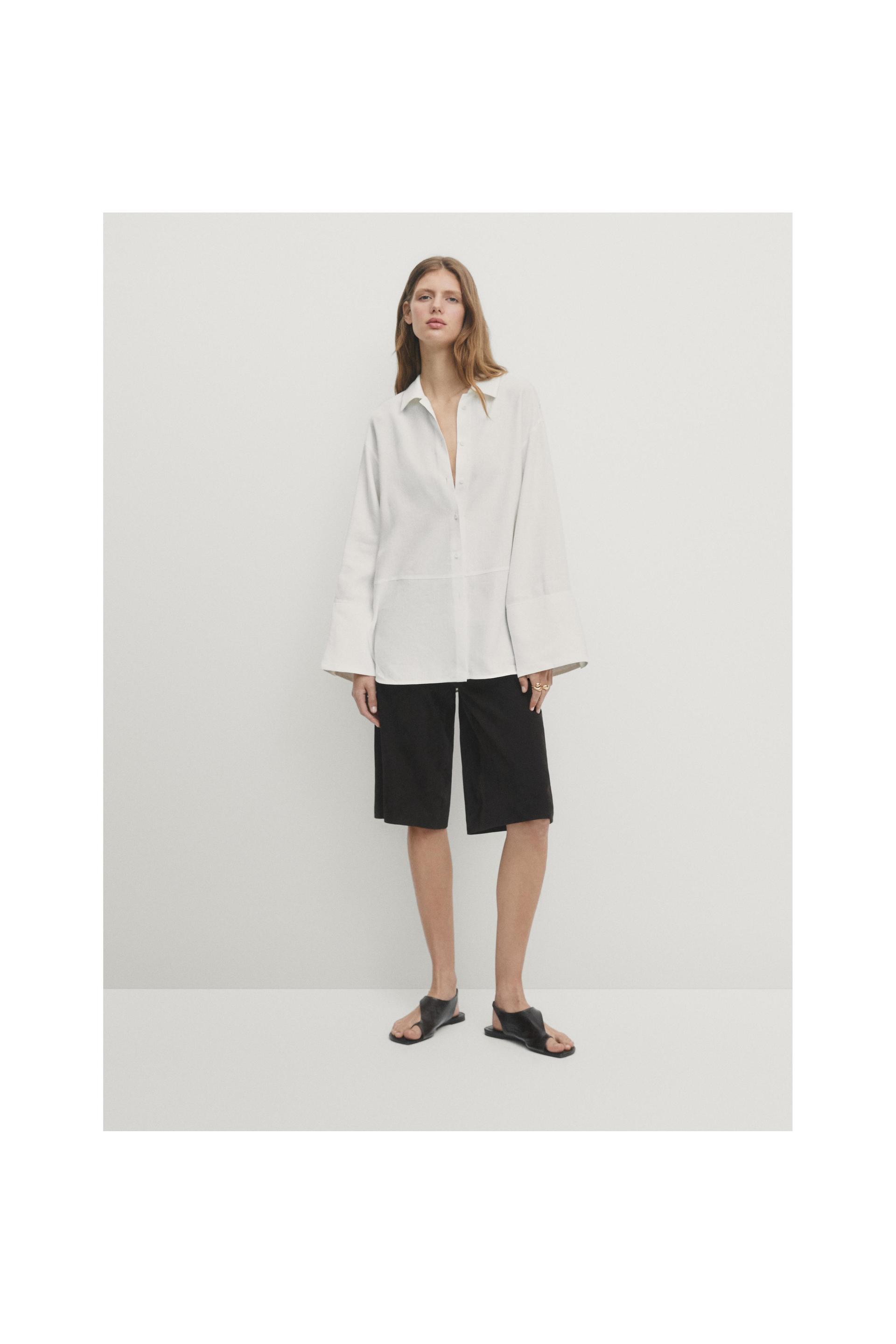 Rustic linen shirt - Oyster-white | ZARA United States