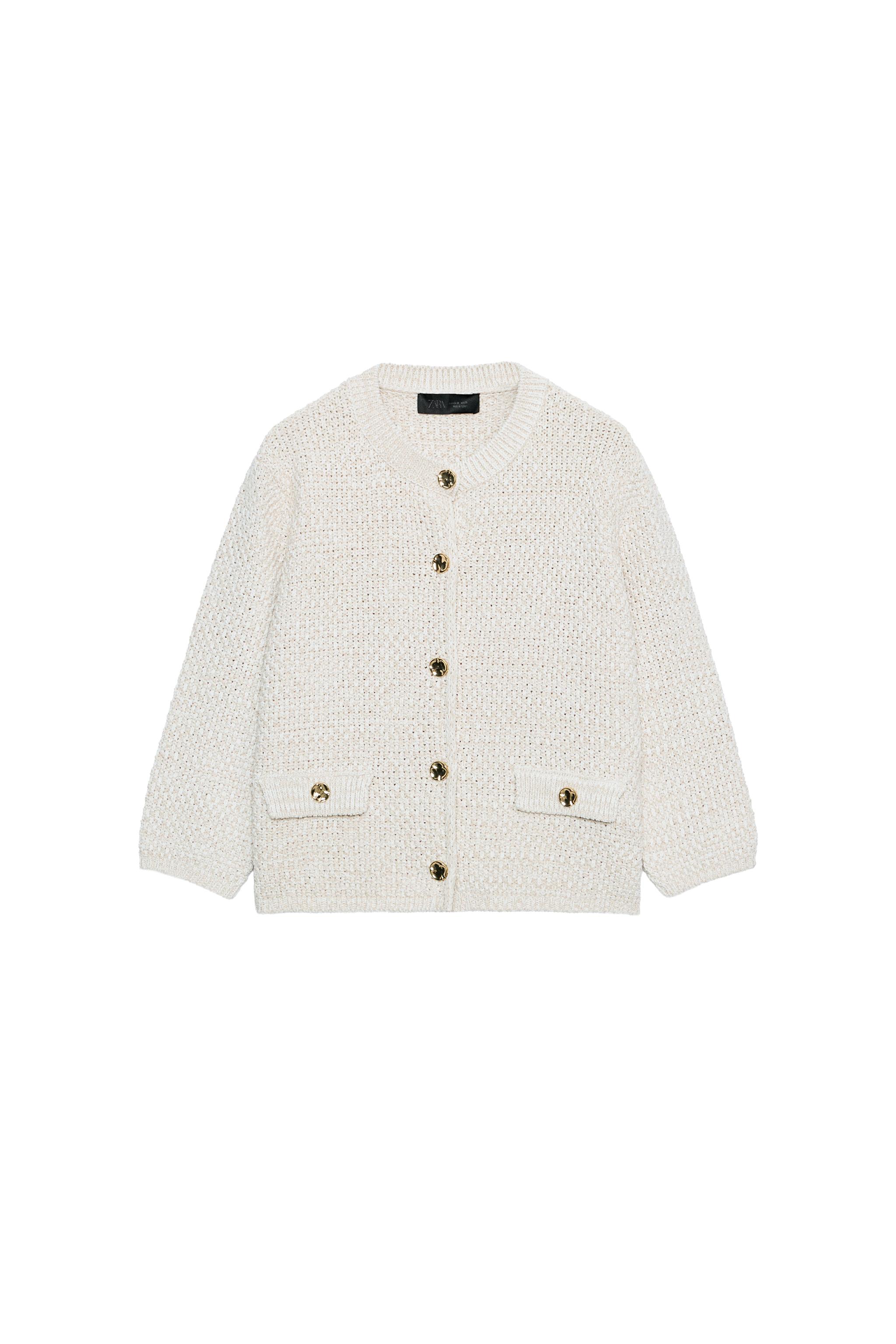 zara — CARDIGAN IN MAGLIA CON MANICHE A 3/4
