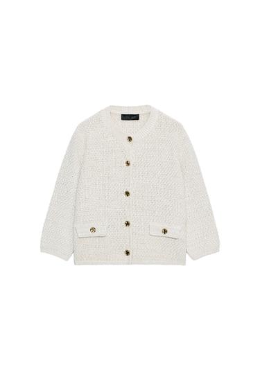 КАРДИГАН С РУКАВОМ 3/4 — СВЕТЛО-БЕЖЕВЫЙ от Zara