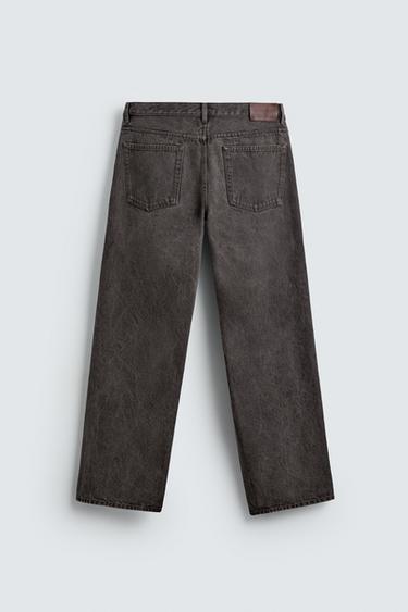 WASHED STRAIGHT FIT JEANS - Brown by Zara