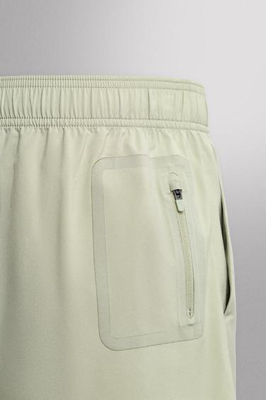 LIGHTWEIGHT PERFORATED SHORTS - Grey green by Zara - Image 9