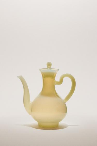 BOROSILICATE GLASS SOY SAUCE JUG WITH LID - Yellow by Zara