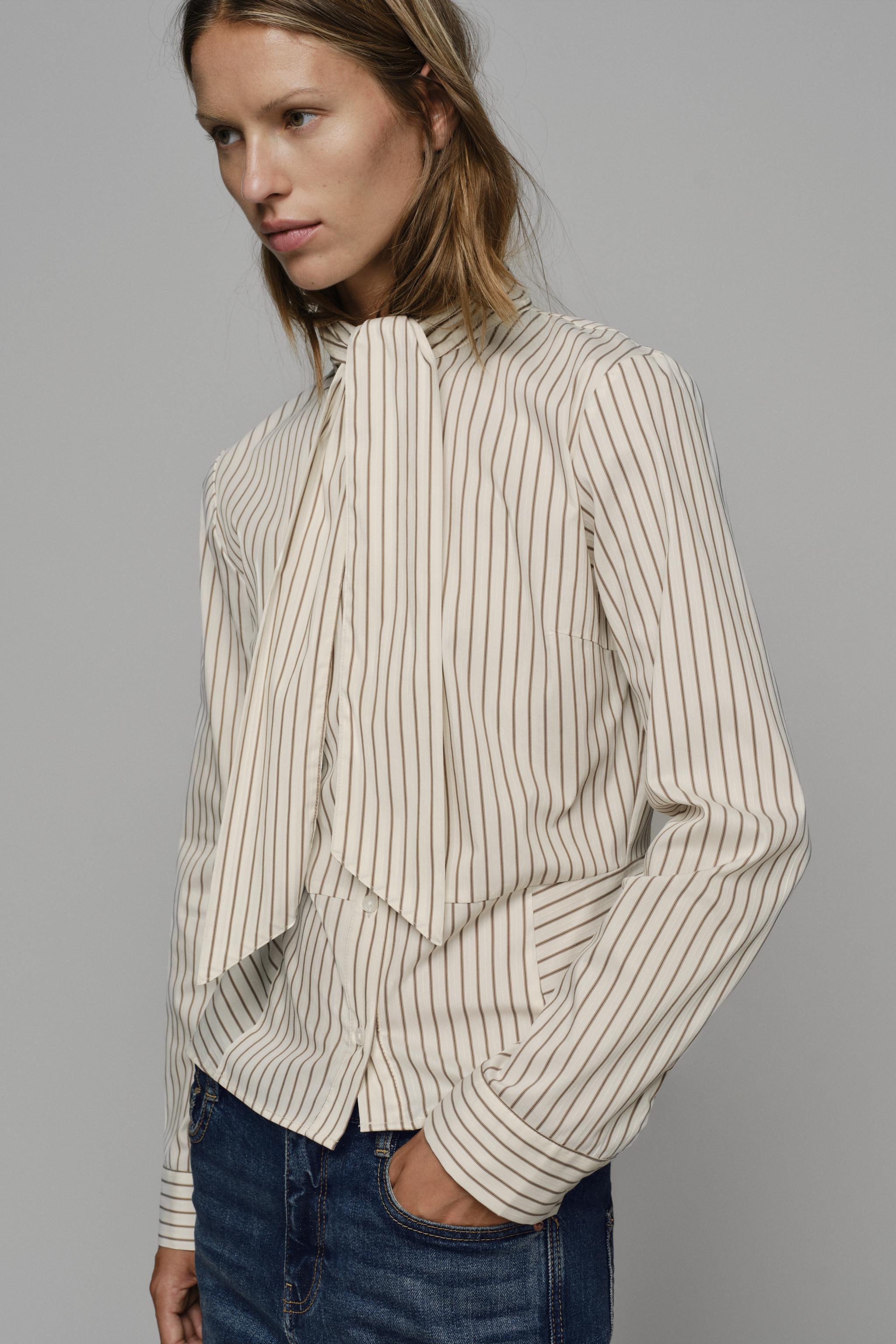 Zara Fiyonklu Peplum Gömlek görsel 4