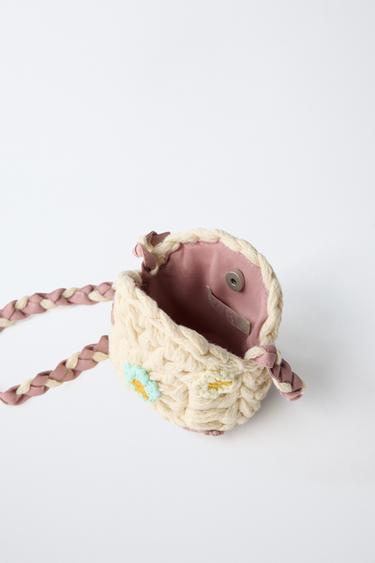 CROCHET CROSSBODY BAG WITH FLOWERS - Ecru White by Zara - Image 3