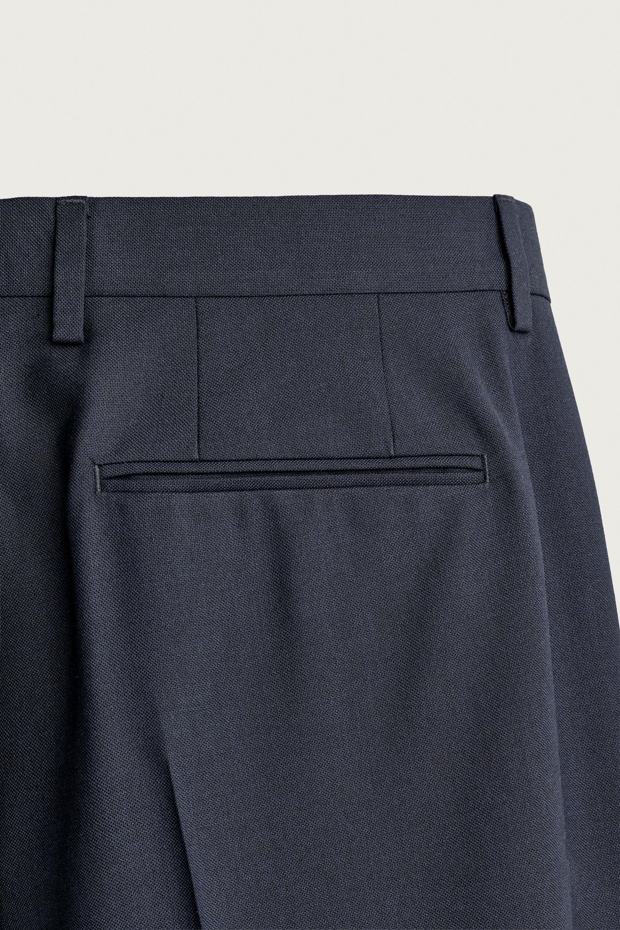 REGULAR FIT WOOL SUIT TROUSERS