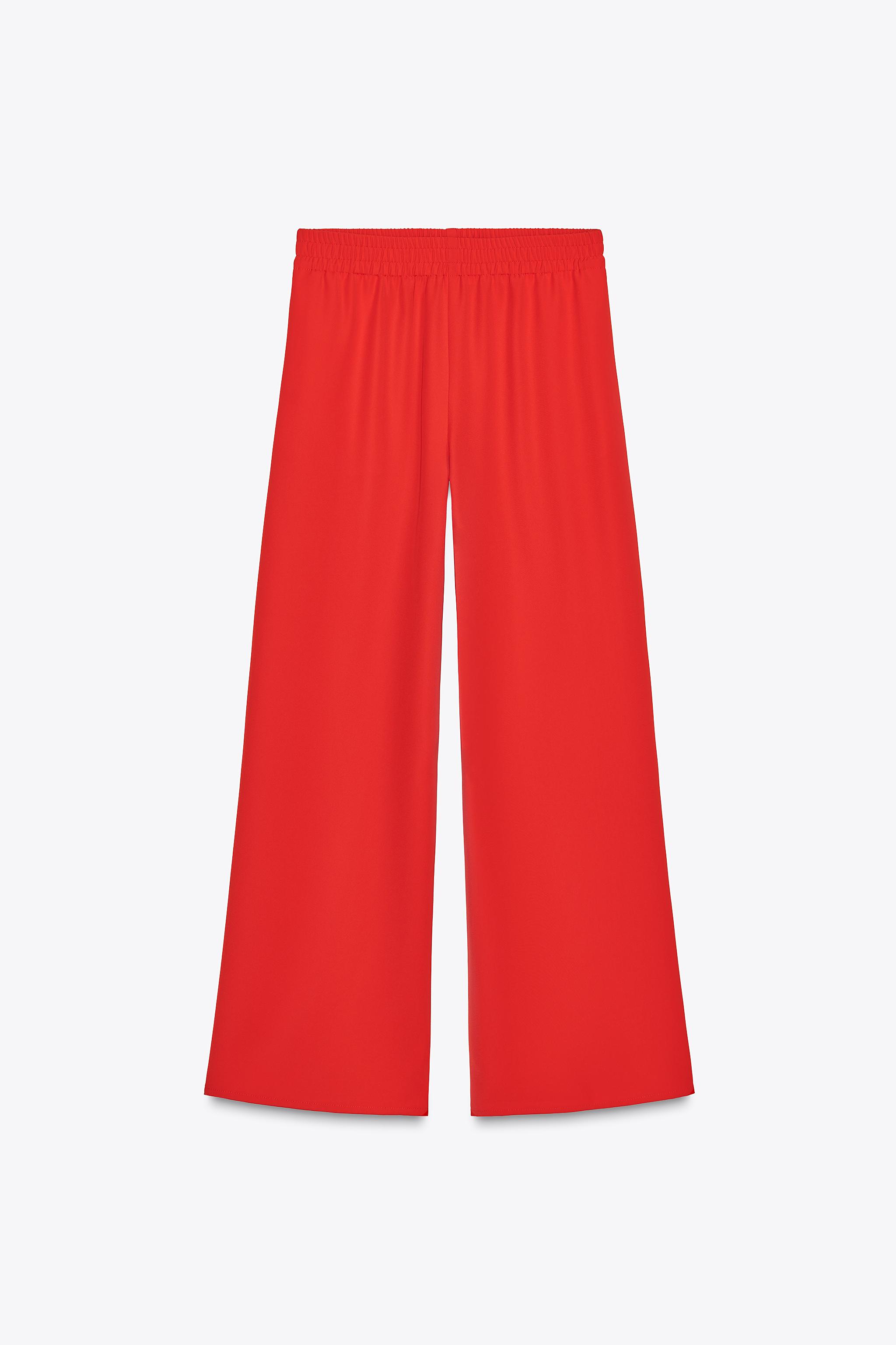 ZARA ゴムウエストバンド ワイドレッグ パンツ 4387/028 ZARA】ゴムウエストバンド ワイドレッグ パンツ ボトムス