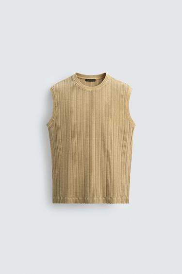 CAMISETA TANK ESTRUCTURA - Ocre de Zara - Imagen 0