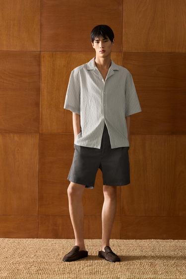 PLEATED REGULAR FIT BERMUDA SHORTS - Dark brown by Zara - Image 0