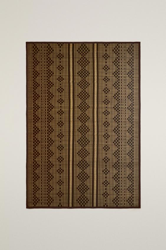 GEOMETRIC SEAGRASS RUG - Black / White by Zara - Image 0