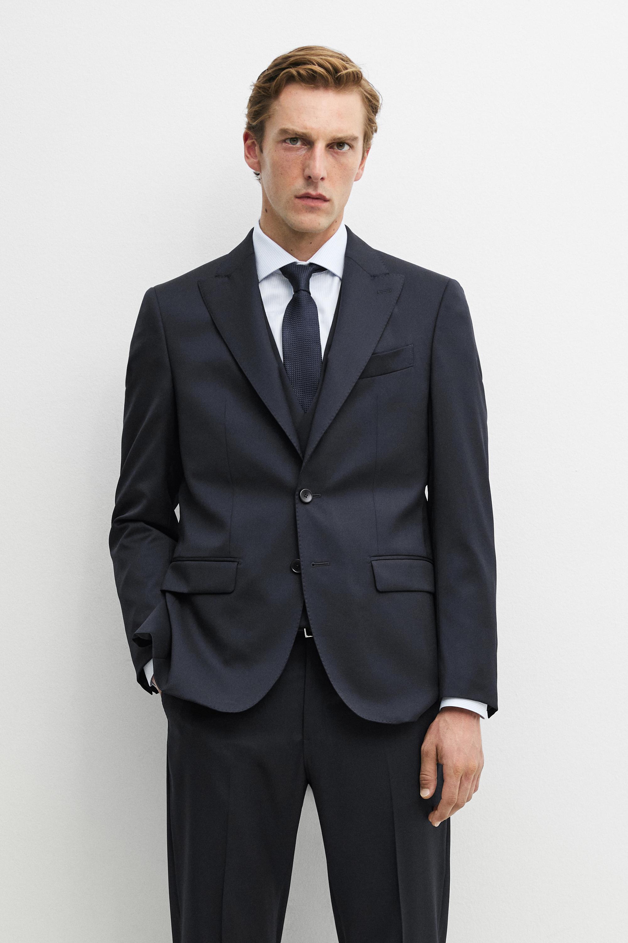 100% virgin wool suit blazer — Navy blue