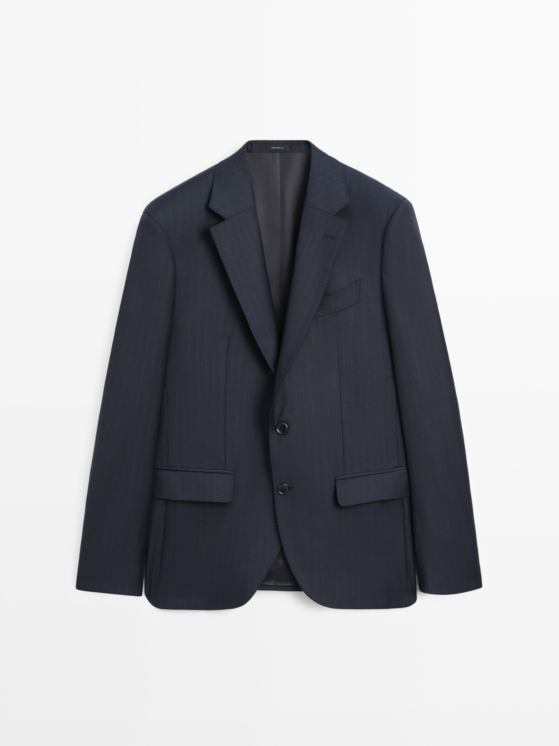 Veste de costume à rayures 100% laine froide