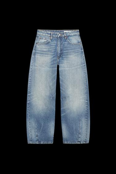 Zara TRF MID-RISE BAGGY BALLOON JEANS - Blue - Image 0