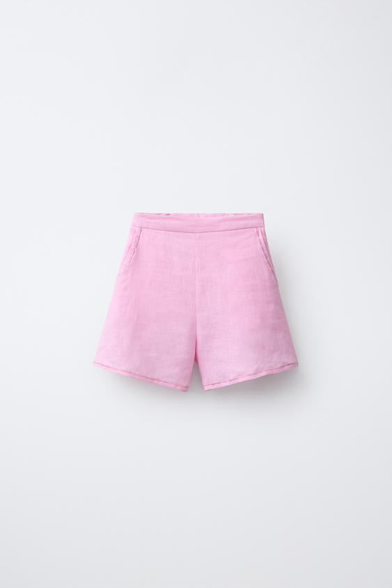 BERMUDA 100% LINO - Rosa de Zara - Imagen 0