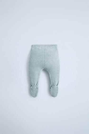 KNITTED LEGGINGS WITH BOW - Light blue by Zara - Image 1