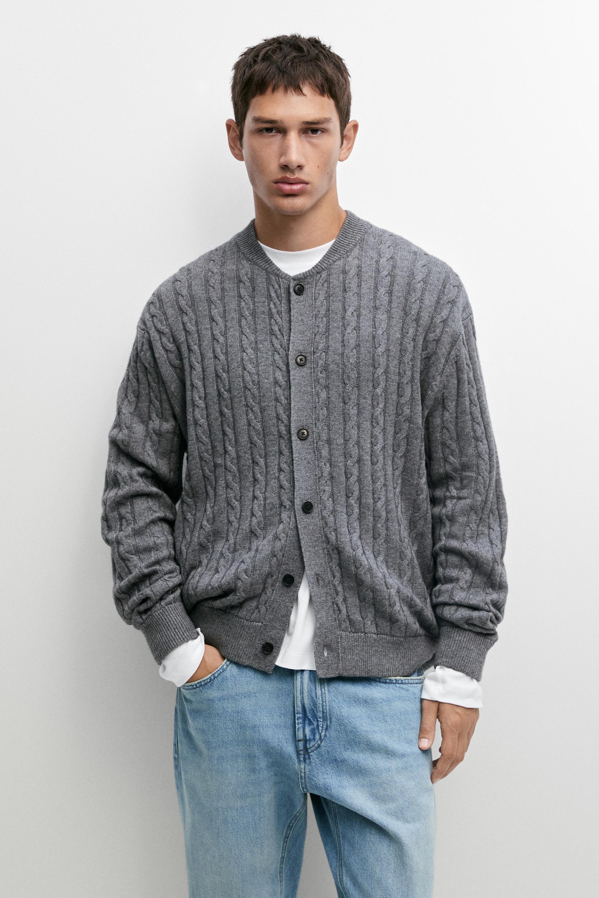 Cardigan bomber en maille torsadée