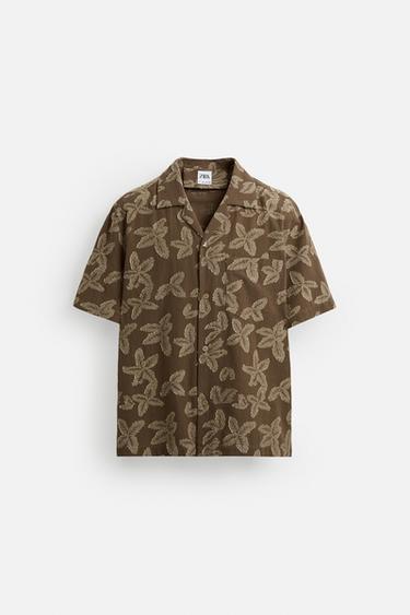 FLORAL JACQUARD SHIRT © OTIS KWAME KYE QUAICOE - Brown / Taupe by Zara - Image 6