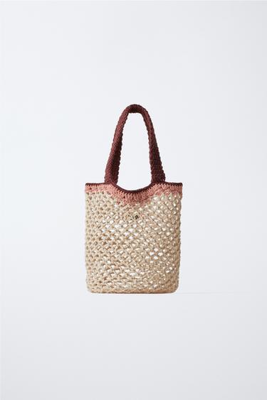 HÆKLET HÅNDTASKE - Råhvid fra Zara - Billede 0
