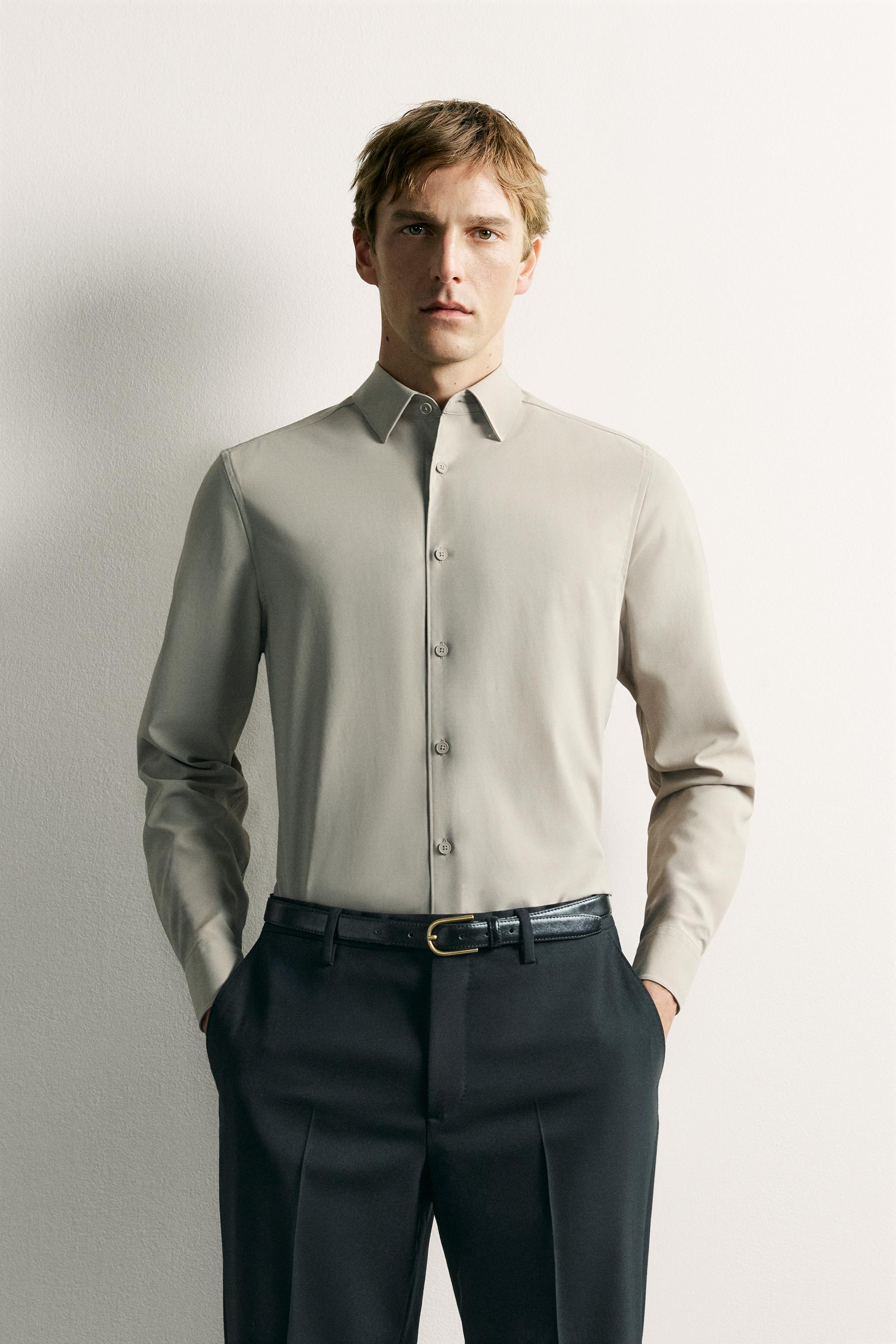 SLIM FIT SHIRT — Sand (alternate view)