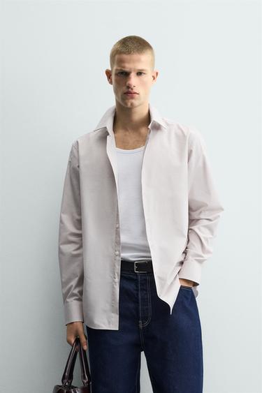 CAMISA SLIM FIT ESTRUCTURA - Tostado de Zara
