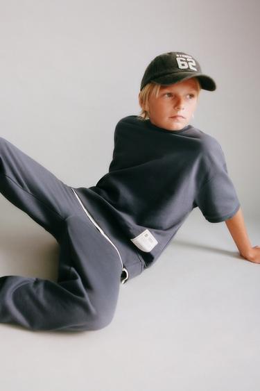 LABEL FLEECE SWEATSHIRT AND JOGGERS SET - Anthracite grey by Zara