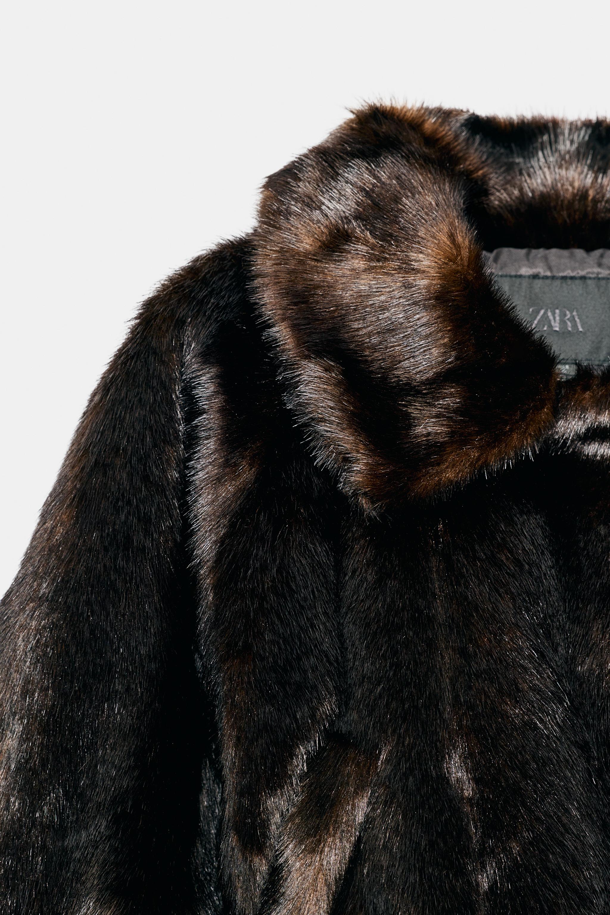 FAUX FUR COAT WITH BELT