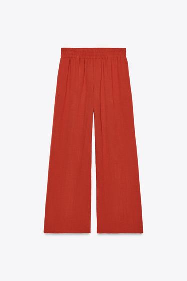 RUSTIC WIDE-LEG TROUSERS - Terracotta by Zara - Image 5