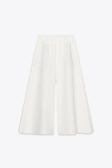 PANTALON AMPLE AVEC LIN ZW COLLECTION - Blanc de Zara - Image 1