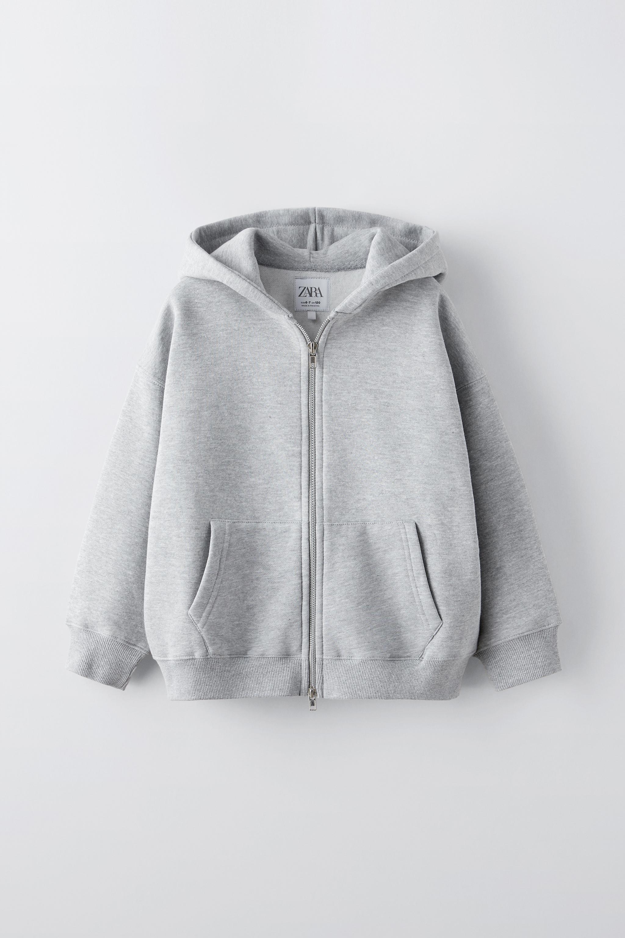 Basic grey hoodie zara hotsell