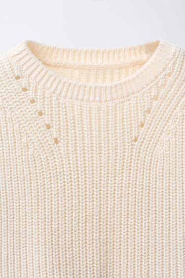 EMBROIDERED SHIRT WITH BOWS AND KNITTED WAISTCOAT - Ecru / Blue by Zara - Image 2