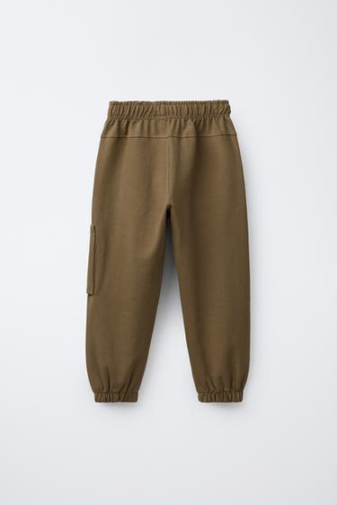 PANTALON DE JOGGING CARGO EN MOLLETON - Marron clair de Zara - Image 1