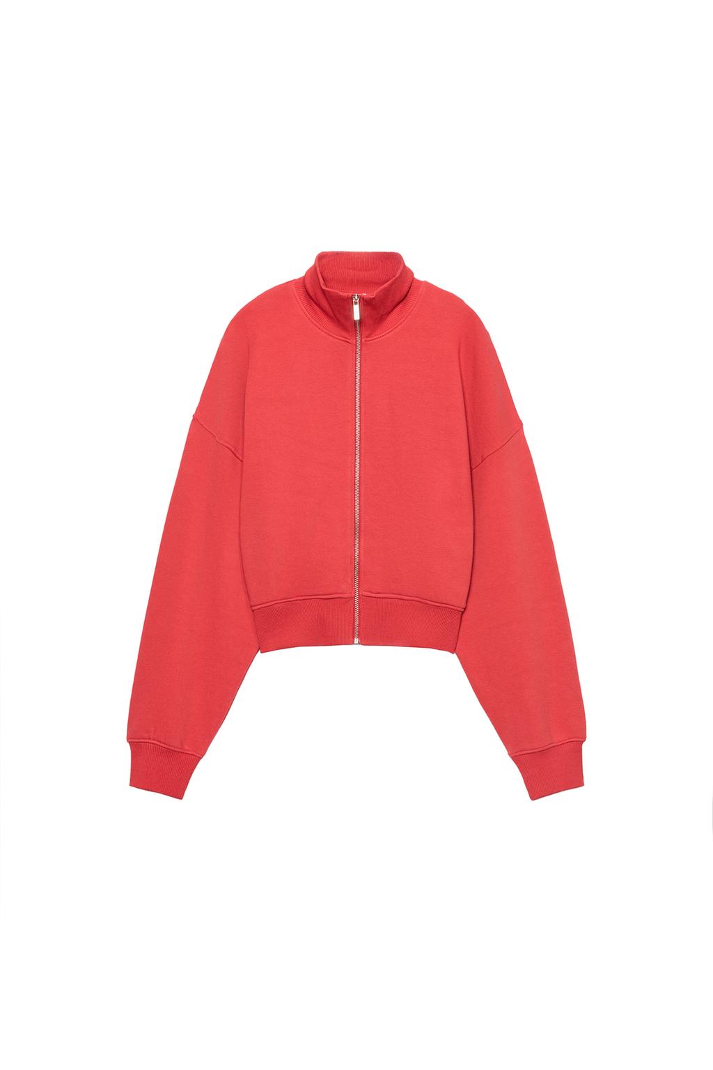 Zip-Up Sweatshirt - Red by Zara