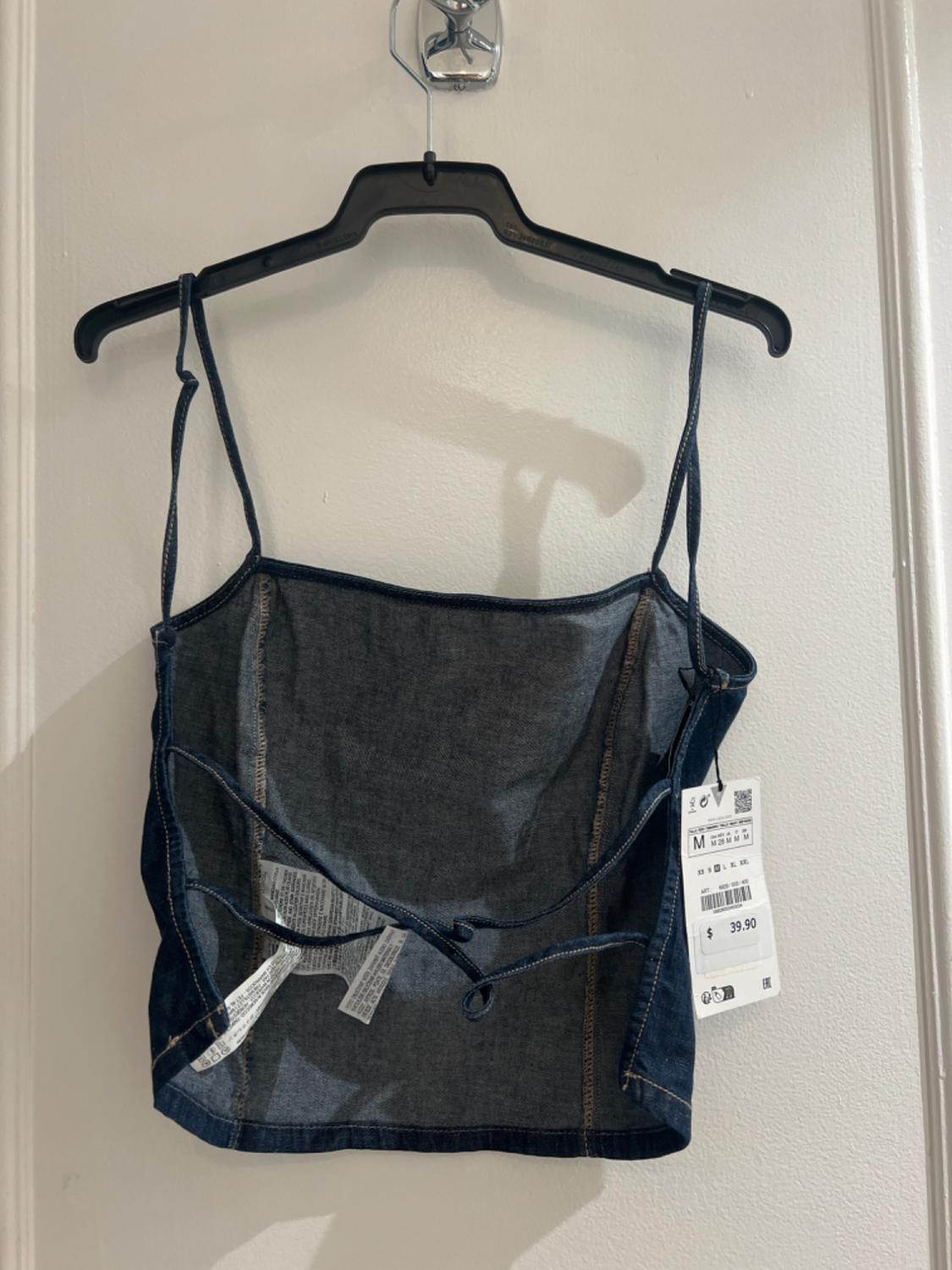 OPEN BACK DENIM TRF TOP - Image 2