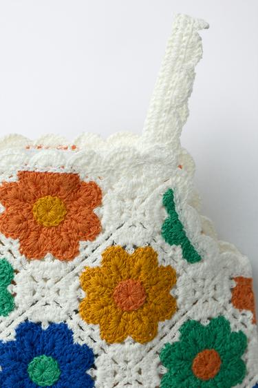 TOP EN MAILLE CROCHET À FLEURS - Multicolore de Zara - Image 2