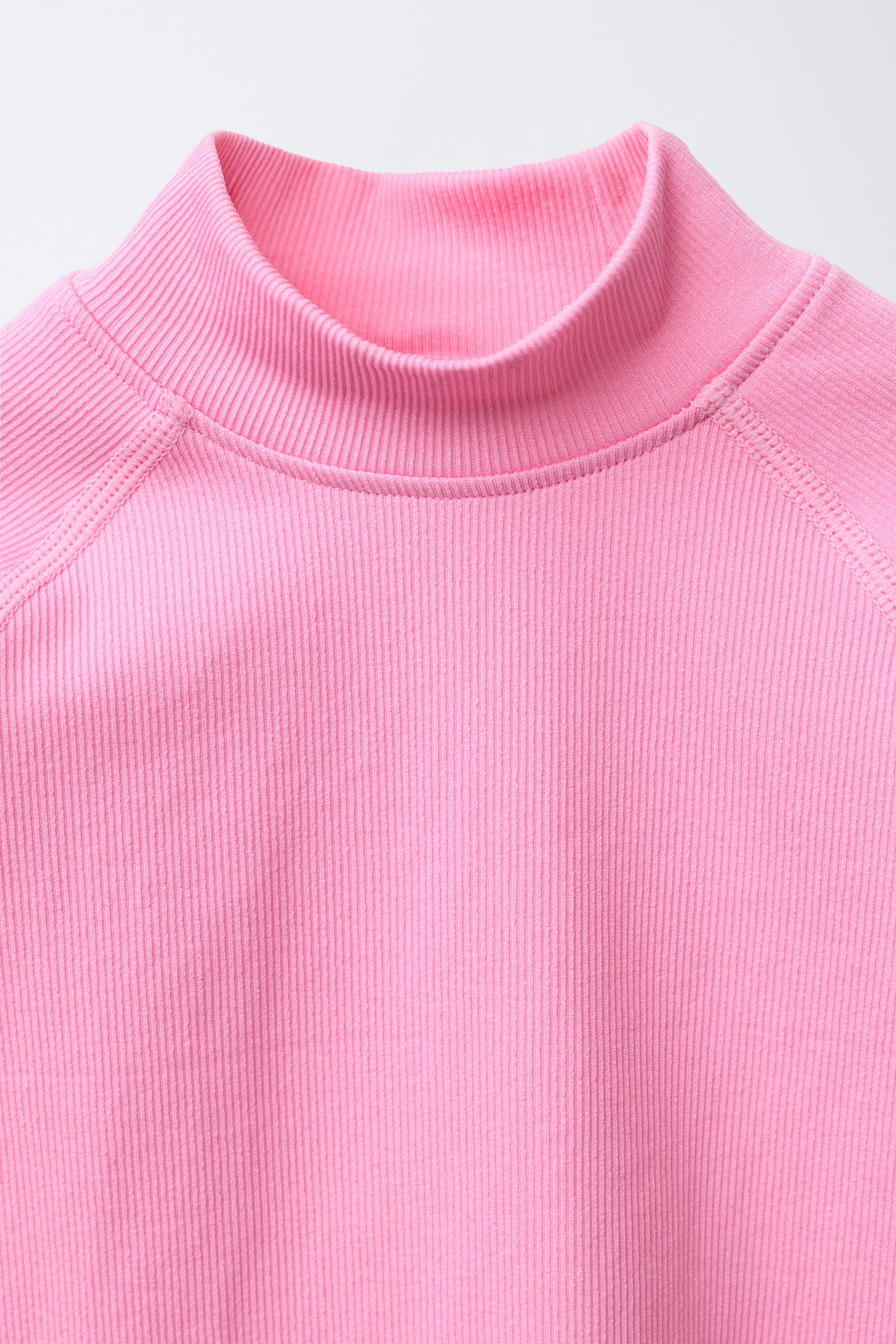 THERMAL RIBBED TEXT T-SHIRT WITH RAISED DETAIL