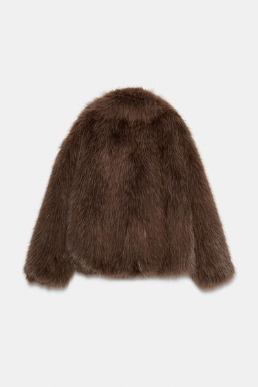 ZW COLLECTION FAUX FUR JACKET - Braun von Zara