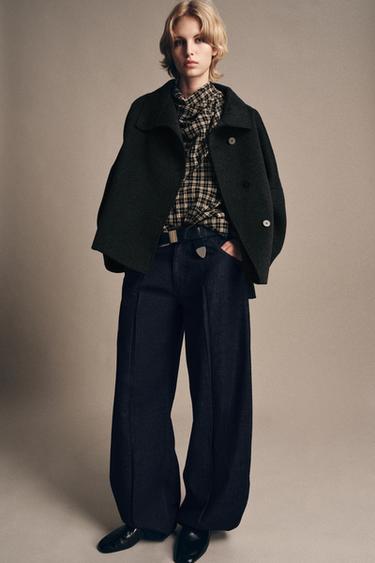 ZW COLLECTION WOOL JACKET - Dark grey by Zara