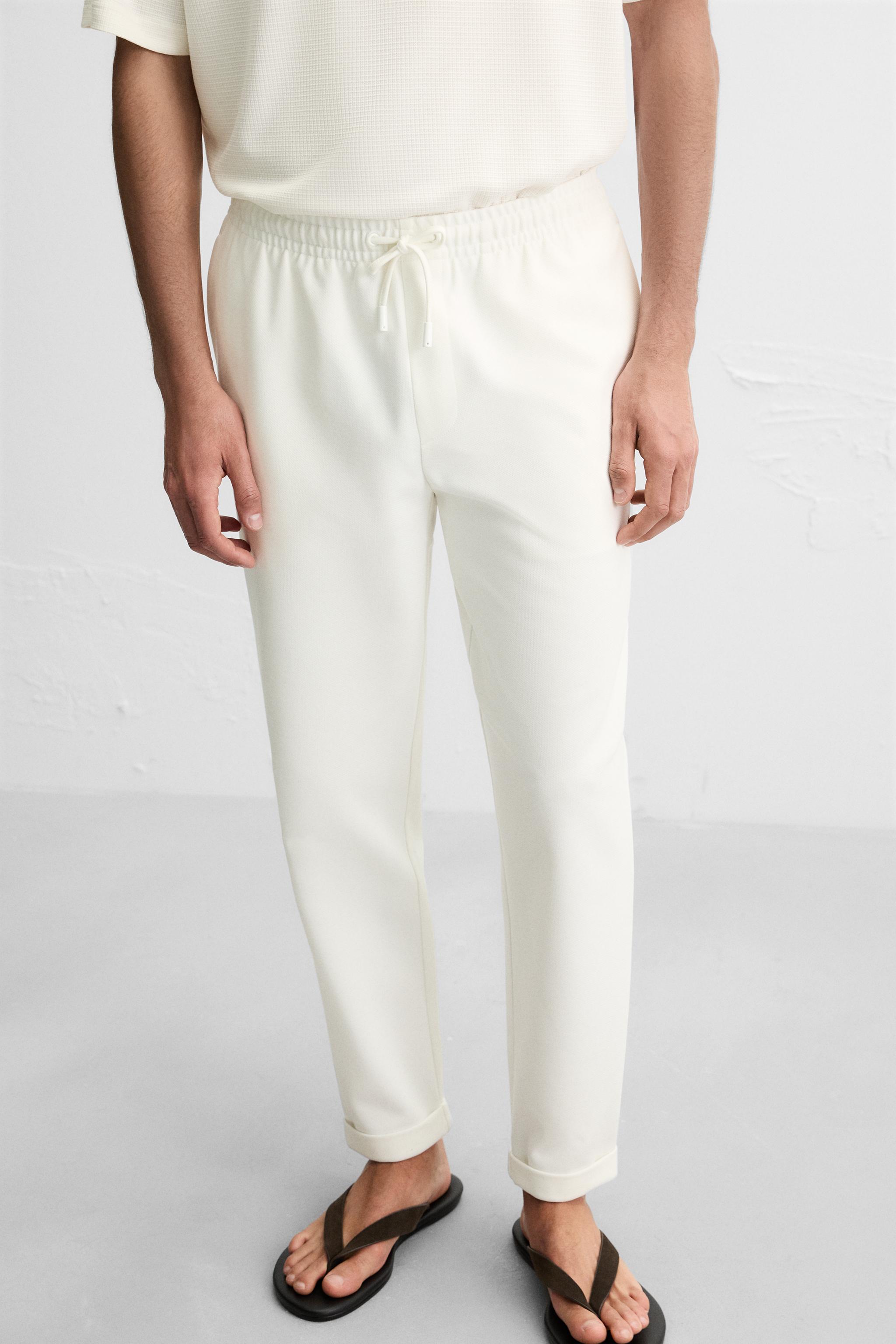 EASY CARE JOGGER WAIST TROUSERS - Oyster-white | ZARA India