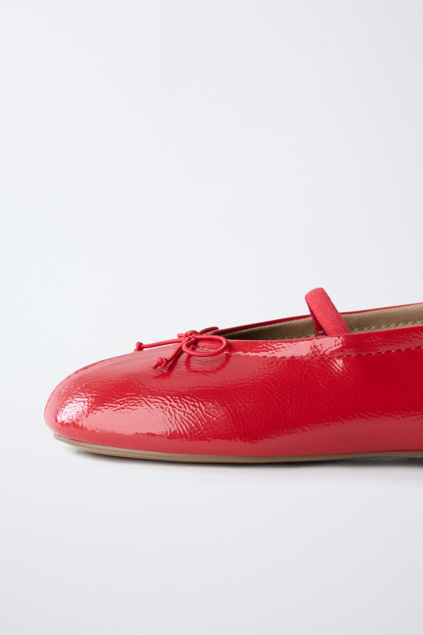 Детские балетки Zara Bow Ballerina Flats, цвет: Красный — фото 8