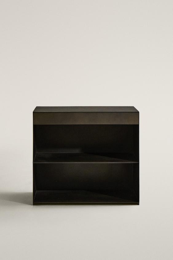 Zara METAL BEDSIDE TABLE WITH DRAWER - Charcoal - Image 0