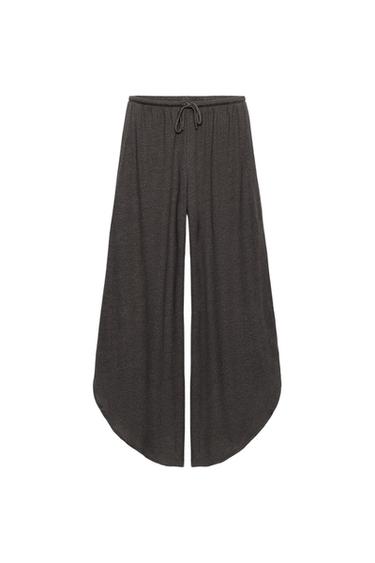 PANTALÓN CON LINO ABERTURAS - Carbón de Zara