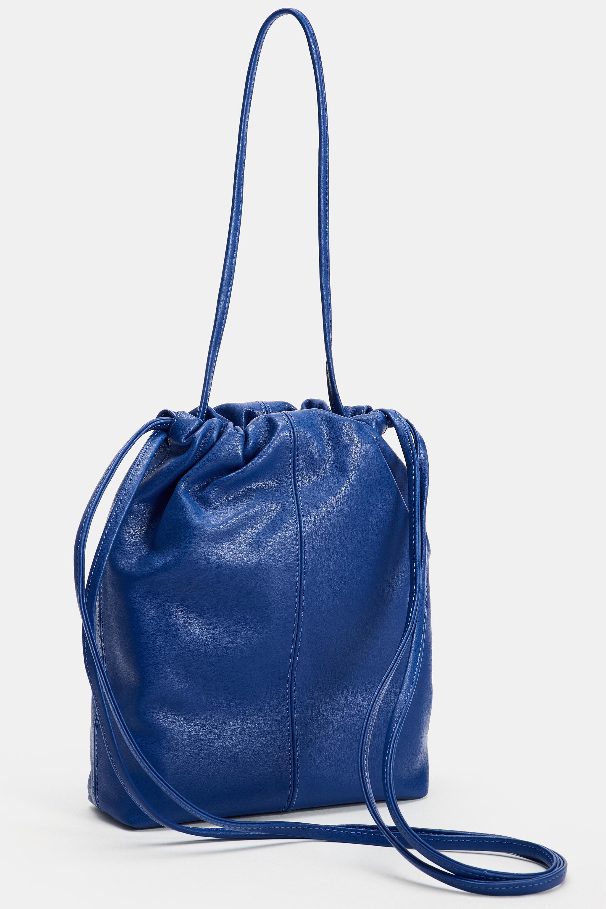 Женские сумки Zara LEATHER DRAWSTRING CROSSBODY — фото 7