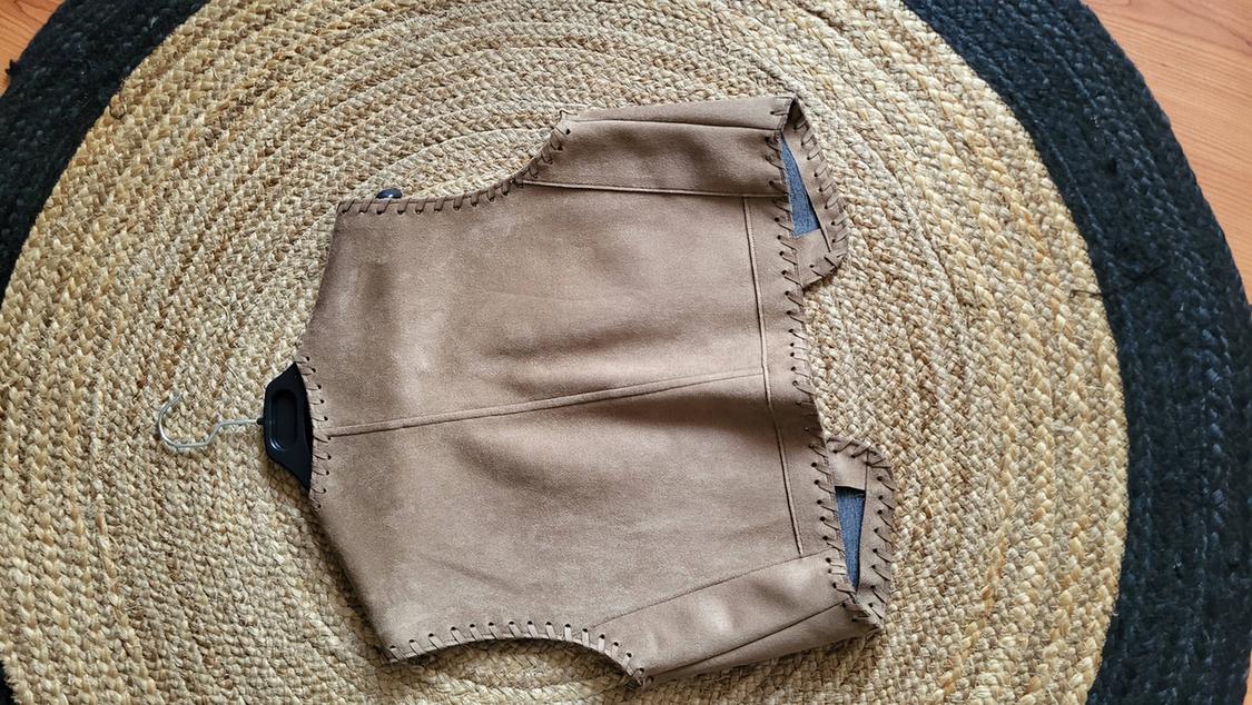 SUEDE-EFFECT WAISTCOAT WITH BRAIDED DETAIL - Image 2