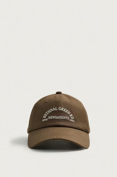 EMBROIDERED TEXT CAP — Brown 2