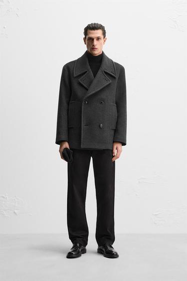 SHORT MANTECO WOOL BLEND COAT - Grey by Zara - Image 0