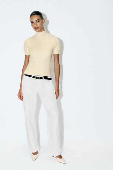SOFT KNIT SHORT SLEEVE SWEATER — Butter 2