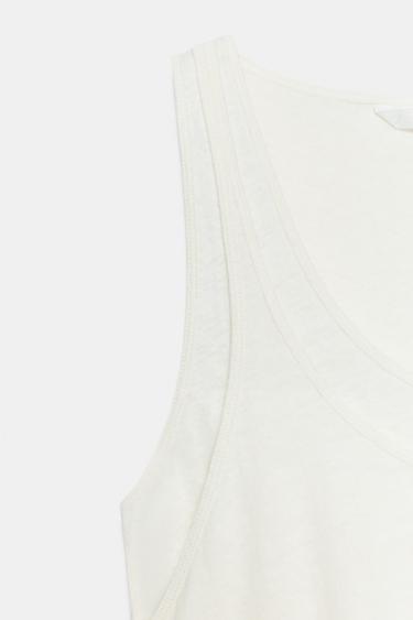 TOP EN COTON ET LIN - Écru de Zara - Image 6