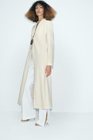 معطف ليفيتا كتان 100% ZW COLLECTION - أبيض by Zara