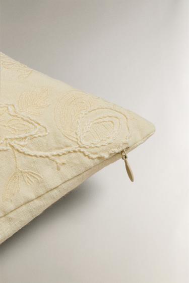 EMBROIDERED CUSHION COVER - Ecru by Zara - Image 5