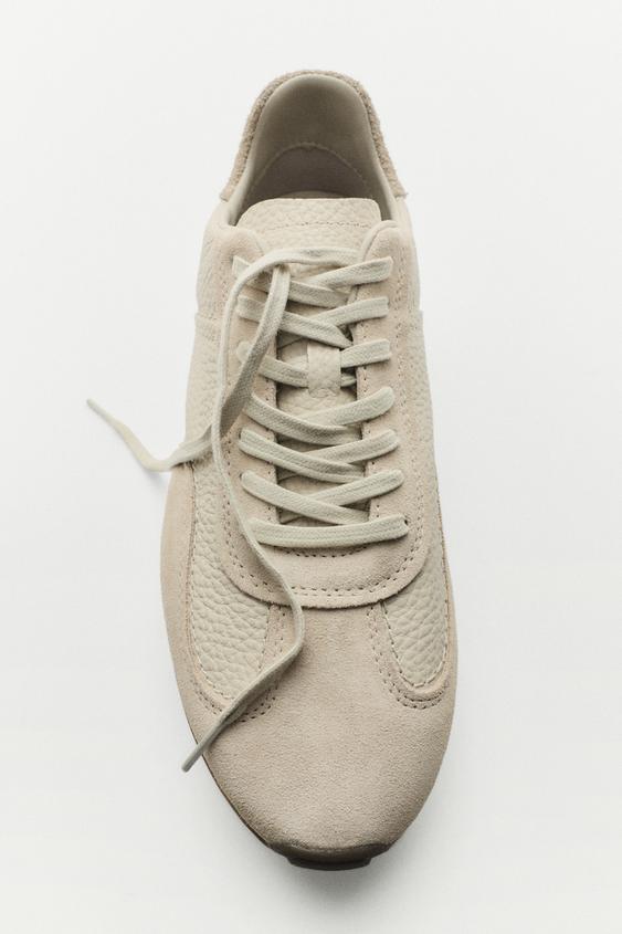 Basket cuir nappa foulonné - Blanc de Zara - Image 0
