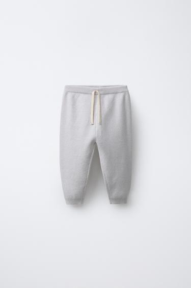 Zara KNIT JOGGER PANTS - Light gray - Image 0